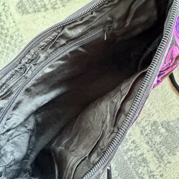 Purple and Pink Embroidered Hmong Crossbody Bag - Picture 7 of 10